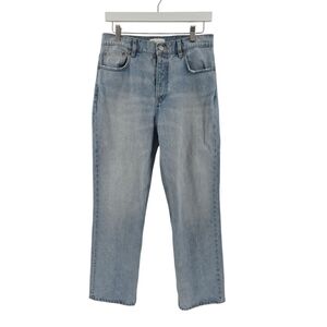 Zara Straight Leg Jeans Size 8 High Rise Light Wash Button Fly Closure